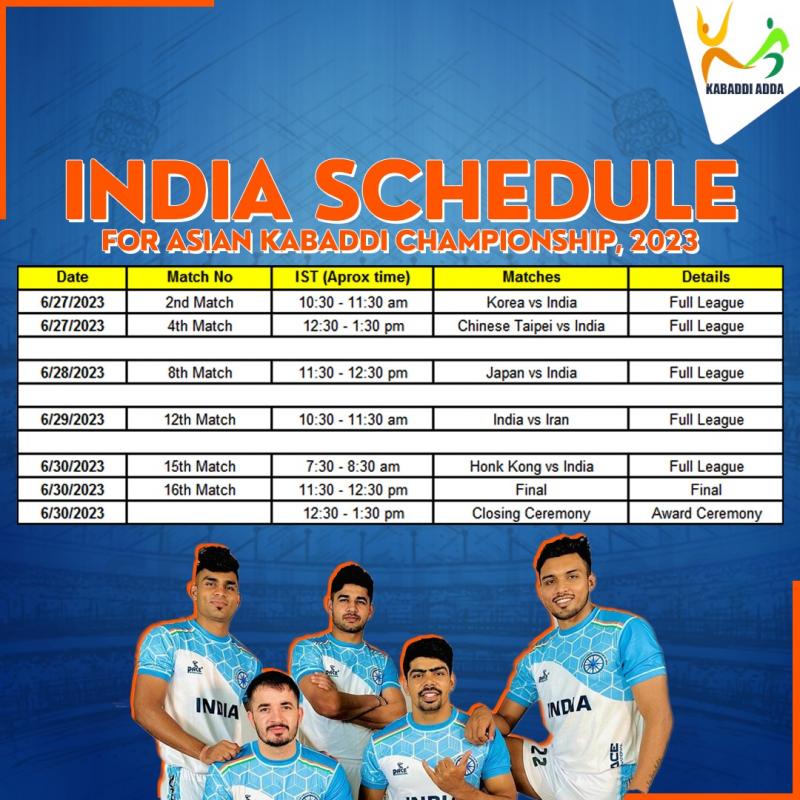 Asian Kabaddi Championship 2023 India’s starting seven were announced